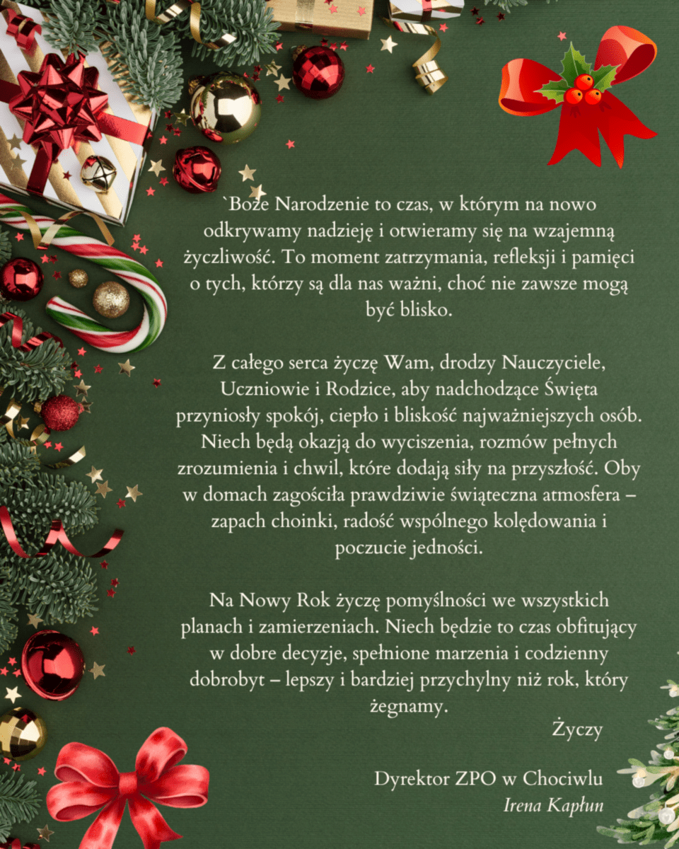 Życzenia z Okazji Świąt Bożego Narodzenia.