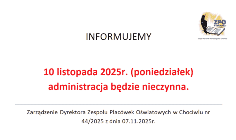 10 listopada 2025r. (poniedziałek)