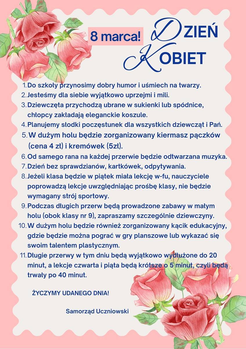 DZIEŃ KOBIET 2026 - nasze plany