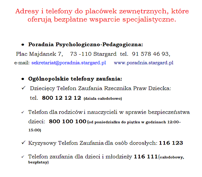Placówki wsparcia specjalistycznego